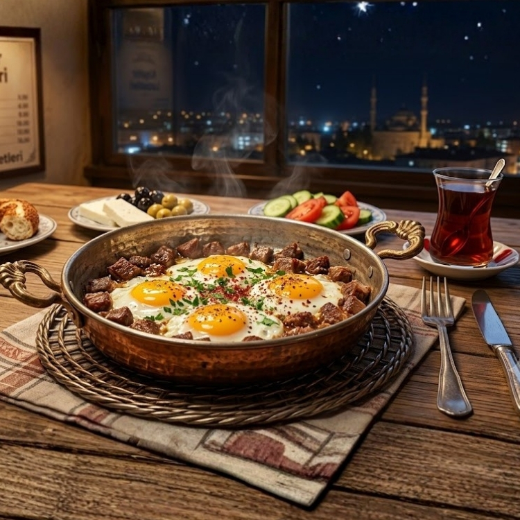 Kavurmalı Sahanda Yumurta